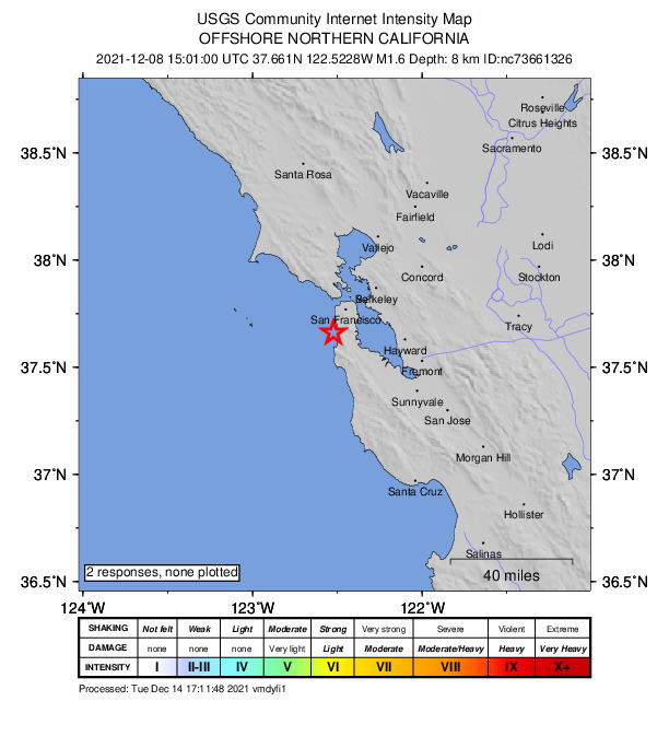 Did You Feel It? map: shaking reported by the public