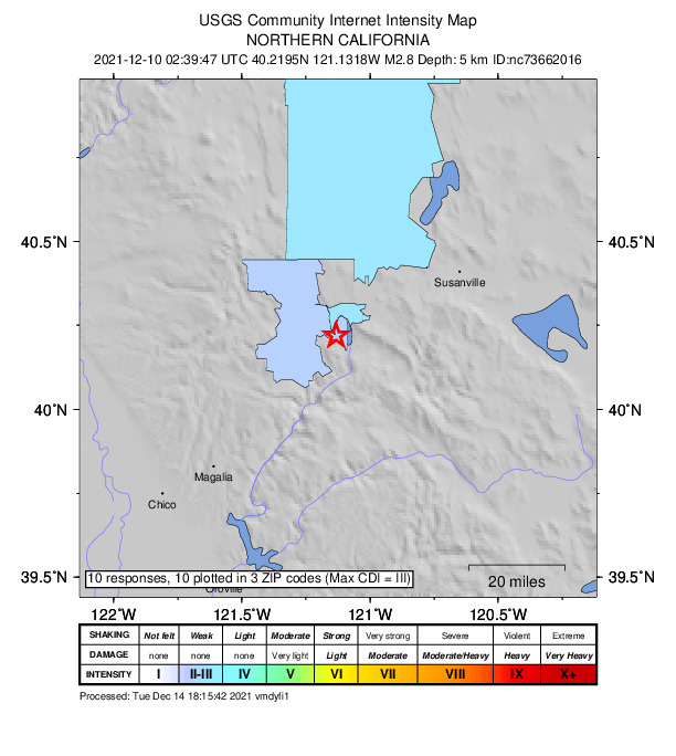 Did You Feel It? map: shaking reported by the public