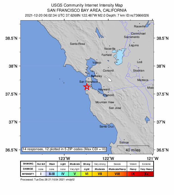 Did You Feel It? map: shaking reported by the public