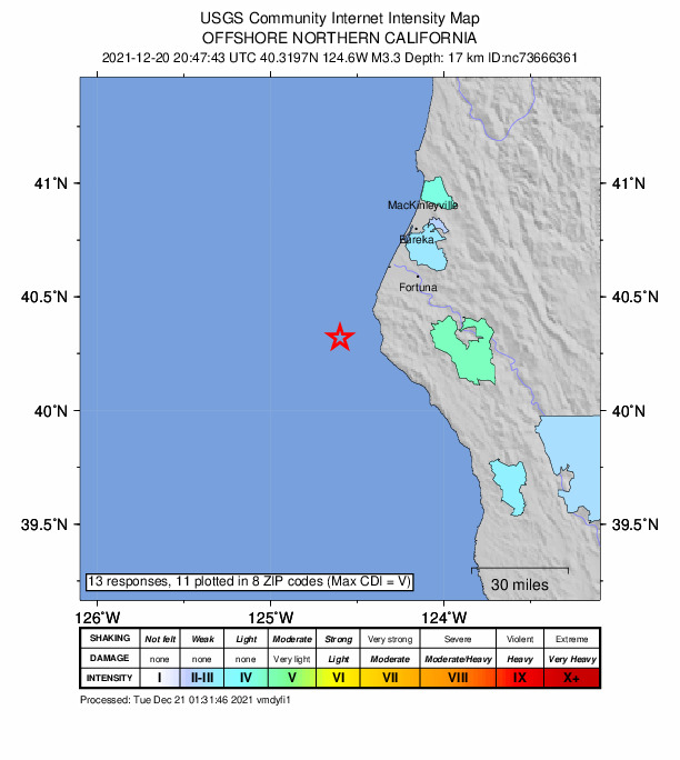 Did You Feel It? map: shaking reported by the public