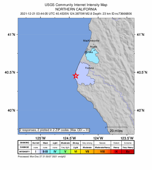 Did You Feel It? map: shaking reported by the public