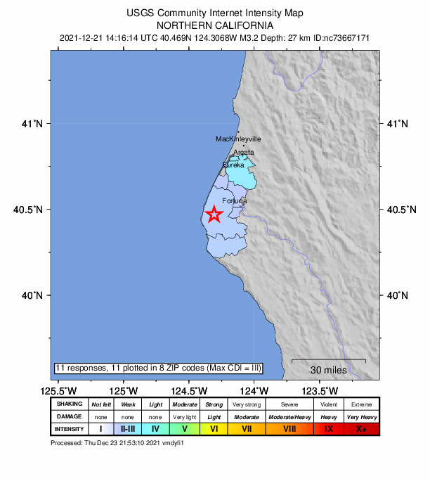 Did You Feel It? map: shaking reported by the public
