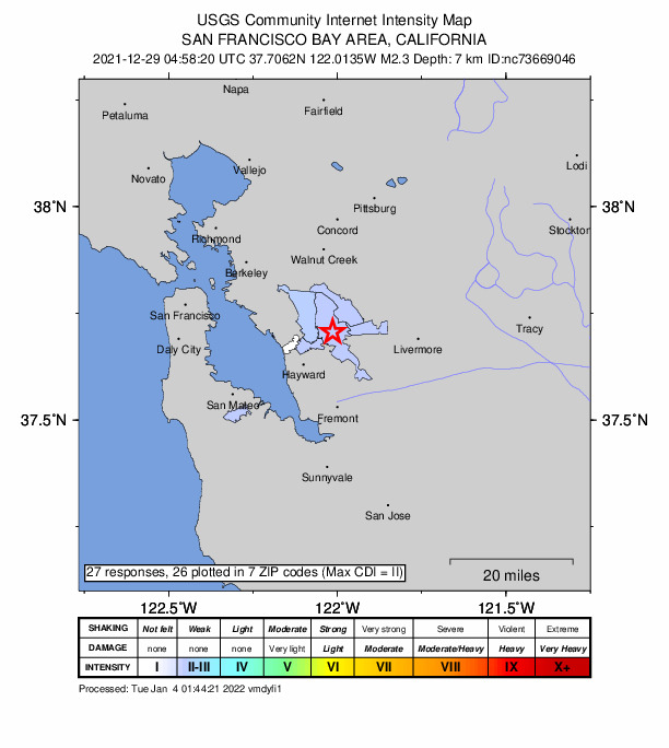 Did You Feel It? map: shaking reported by the public