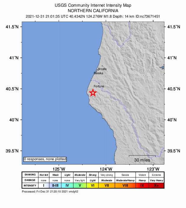 Did You Feel It? map: shaking reported by the public