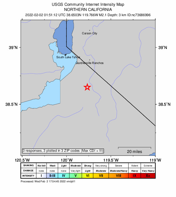 Did You Feel It? map: shaking reported by the public