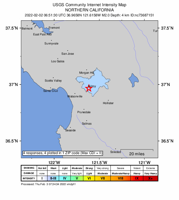 Did You Feel It? map: shaking reported by the public