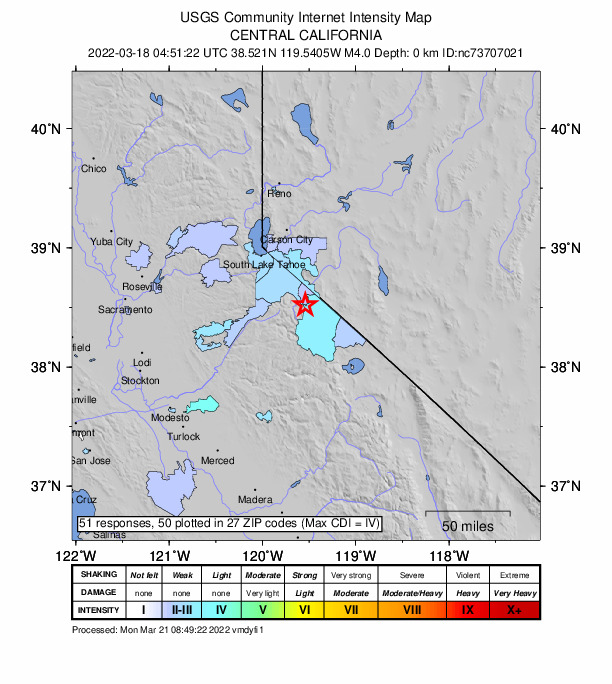 Did You Feel It? map: shaking reported by the public