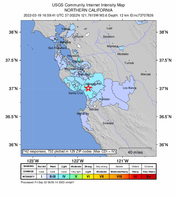 Did You Feel It? map: shaking reported by the public