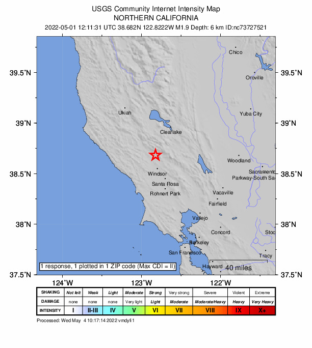 Did You Feel It? map: shaking reported by the public