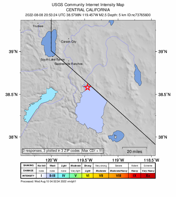 Did You Feel It? map: shaking reported by the public
