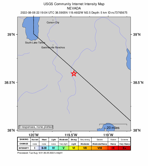 Did You Feel It? map: shaking reported by the public