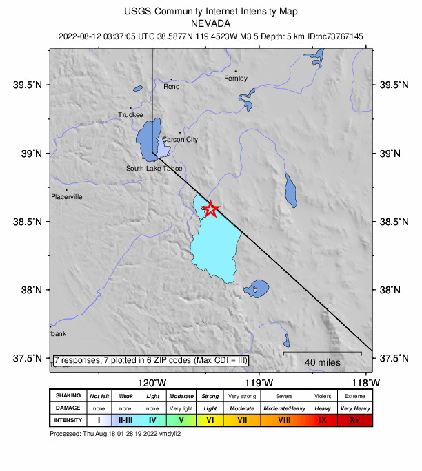 Did You Feel It? map: shaking reported by the public
