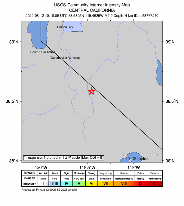 Did You Feel It? map: shaking reported by the public