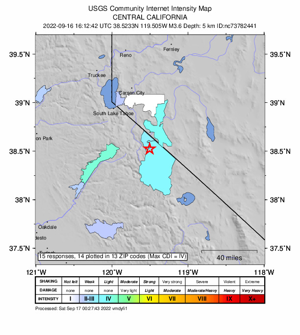 Did You Feel It? map: shaking reported by the public