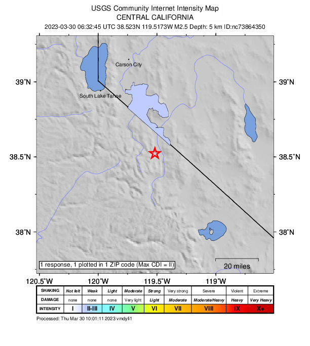Did You Feel It? map: shaking reported by the public