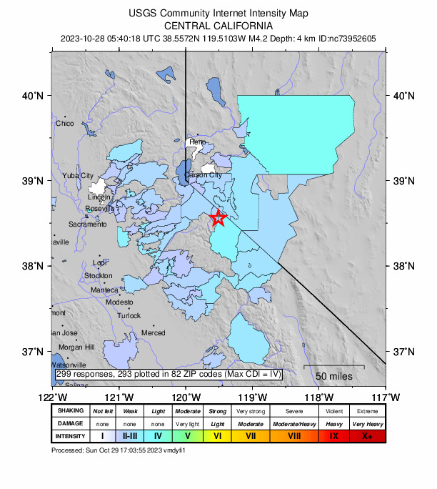 Did You Feel It? map: shaking reported by the public