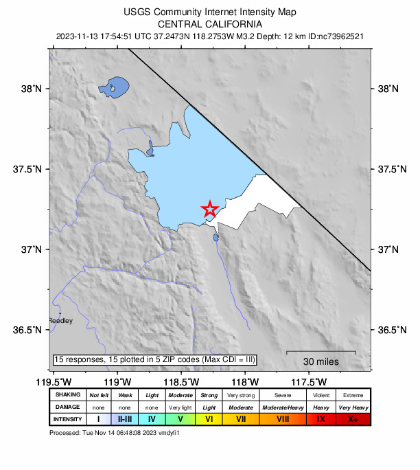 Did You Feel It? map: shaking reported by the public