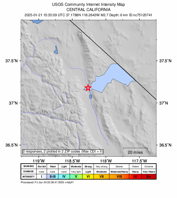 Did You Feel It? map: shaking reported by the public