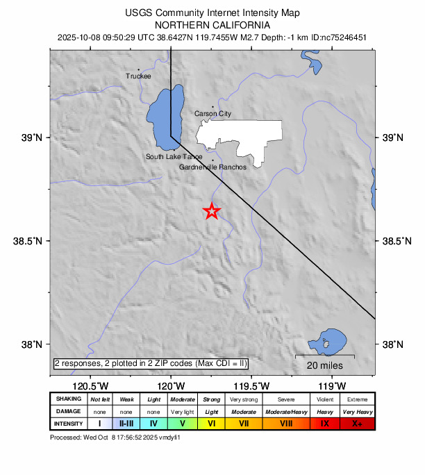 Did You Feel It? map: shaking reported by the public
