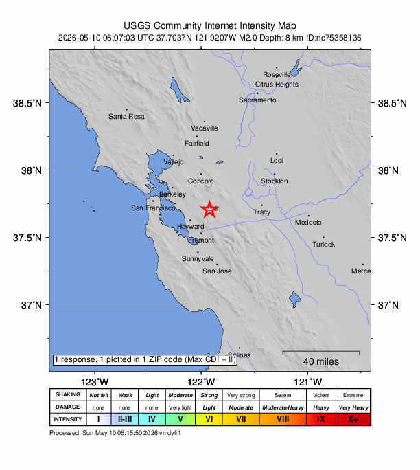Did You Feel It? map: shaking reported by the public