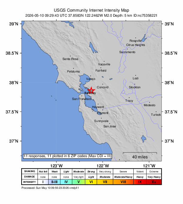 Did You Feel It? map: shaking reported by the public