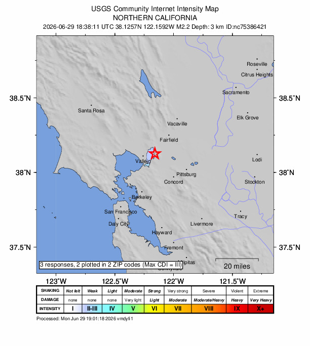 Did You Feel It? map: shaking reported by the public