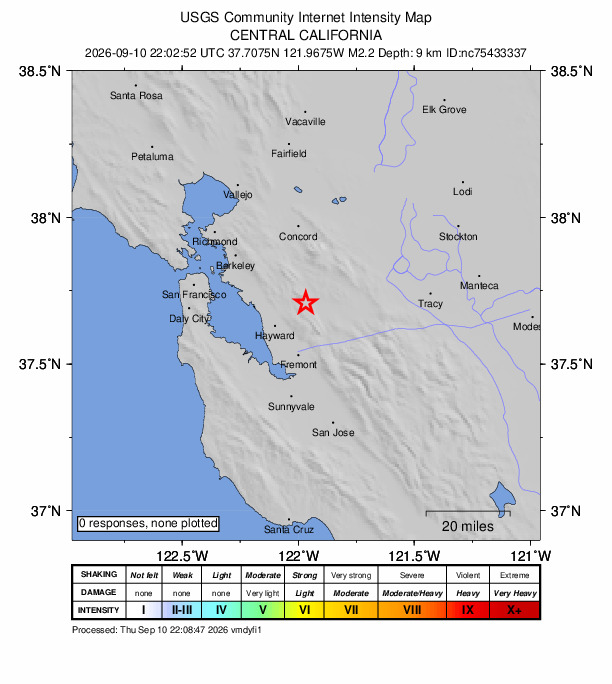 Did You Feel It? map: shaking reported by the public