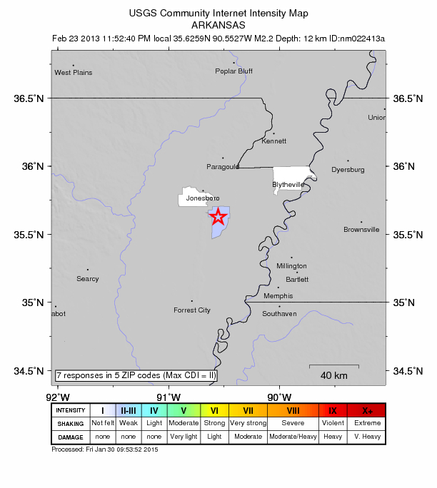 Did You Feel It? map: shaking reported by the public