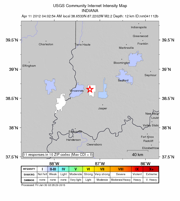 Did You Feel It? map: shaking reported by the public