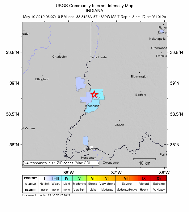 Did You Feel It? map: shaking reported by the public