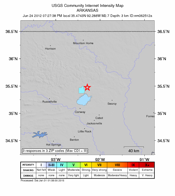 Did You Feel It? map: shaking reported by the public