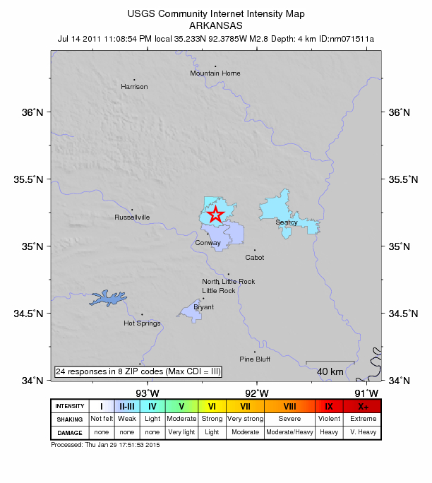 Did You Feel It? map: shaking reported by the public