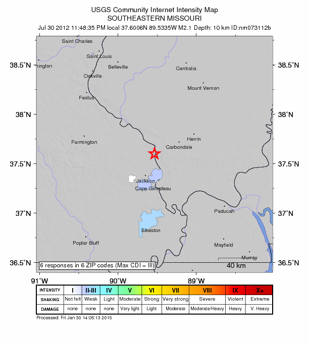 Did You Feel It? map: shaking reported by the public