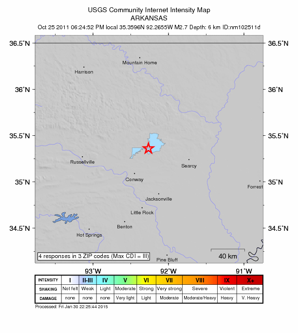 Did You Feel It? map: shaking reported by the public