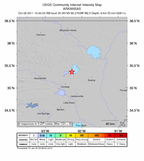 Did You Feel It? map: shaking reported by the public