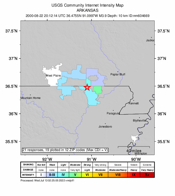 Did You Feel It? map: shaking reported by the public