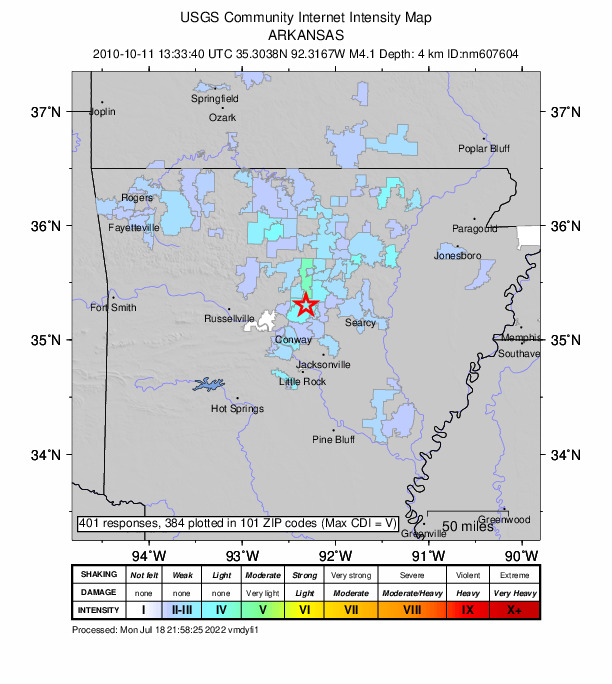 Did You Feel It? map: shaking reported by the public