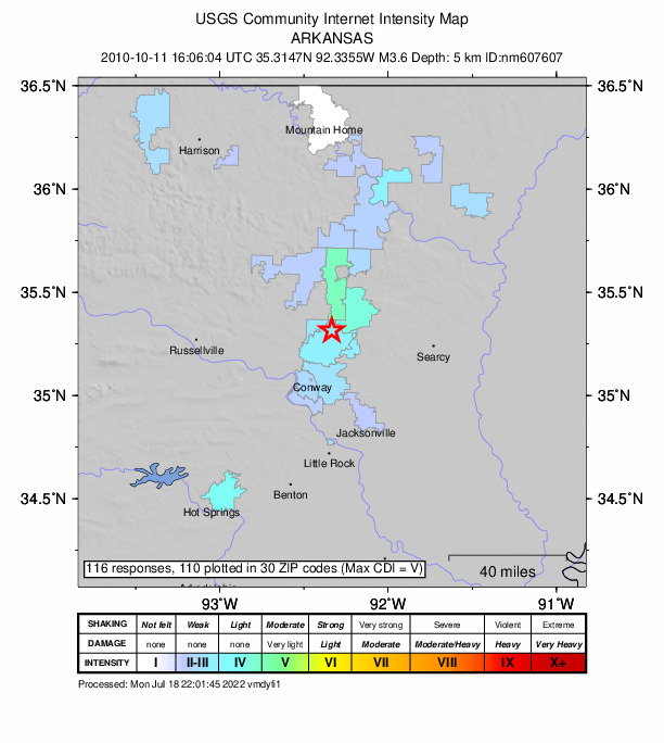 Did You Feel It? map: shaking reported by the public