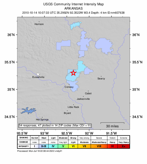 Did You Feel It? map: shaking reported by the public