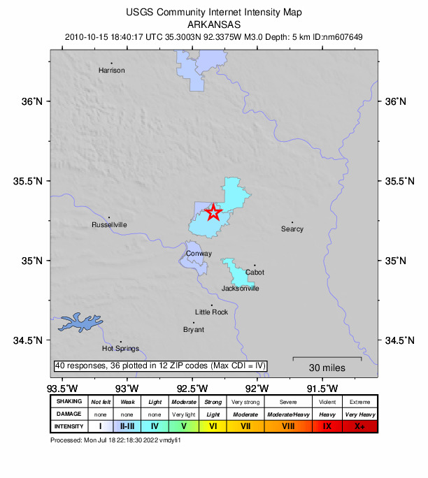Did You Feel It? map: shaking reported by the public