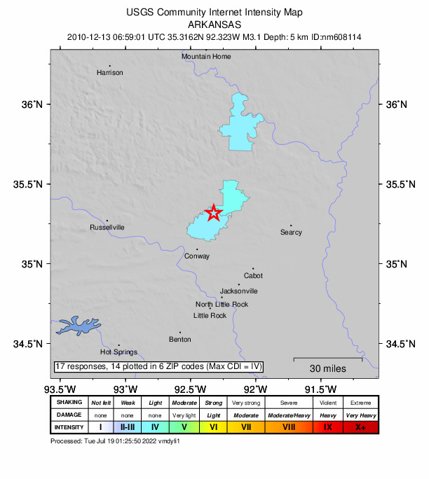 Did You Feel It? map: shaking reported by the public