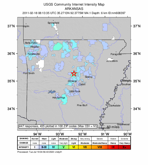 Did You Feel It? map: shaking reported by the public