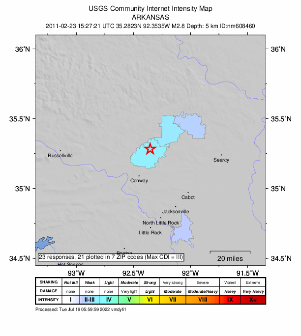 Did You Feel It? map: shaking reported by the public