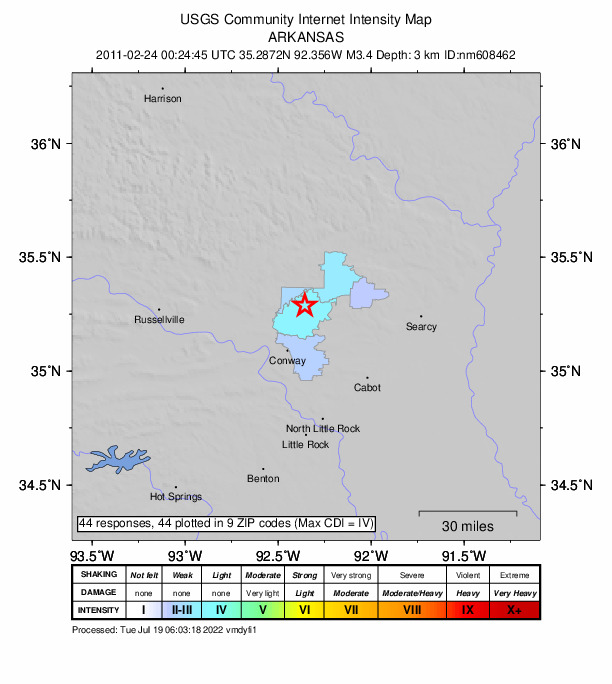 Did You Feel It? map: shaking reported by the public