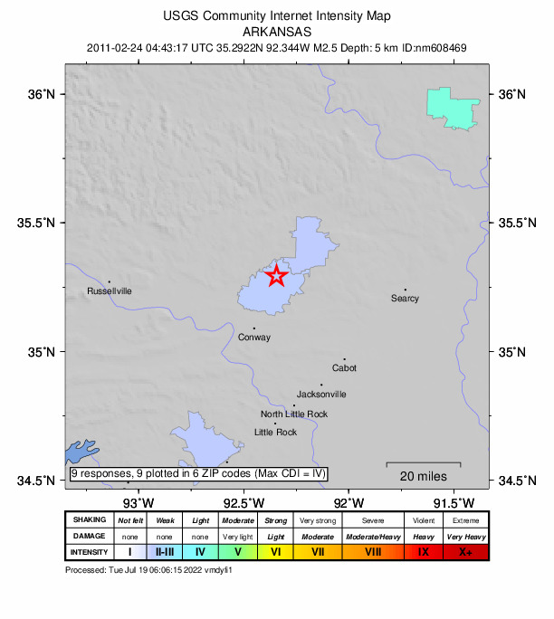 Did You Feel It? map: shaking reported by the public
