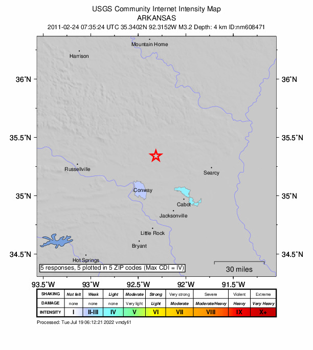 Did You Feel It? map: shaking reported by the public
