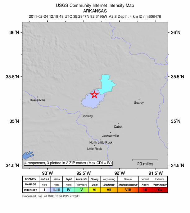 Did You Feel It? map: shaking reported by the public