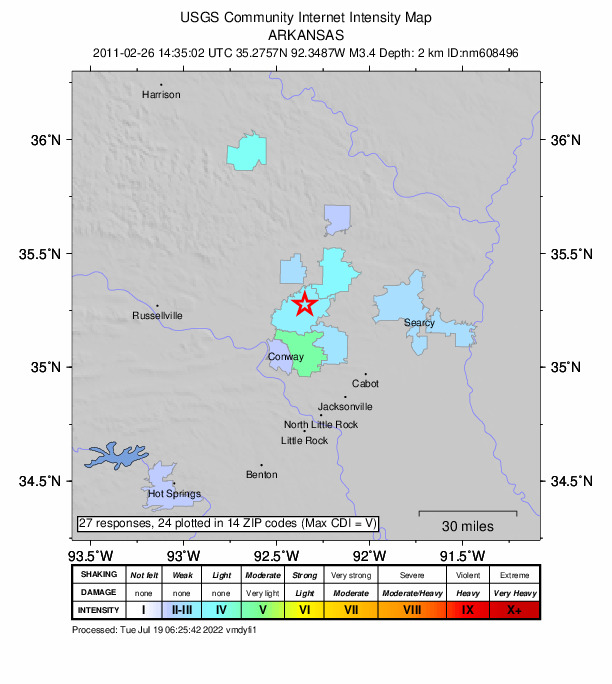 Did You Feel It? map: shaking reported by the public
