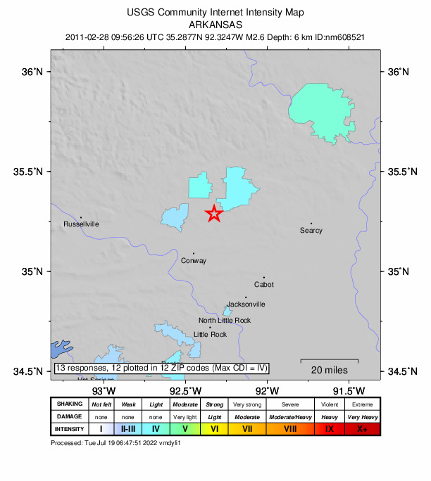 Did You Feel It? map: shaking reported by the public
