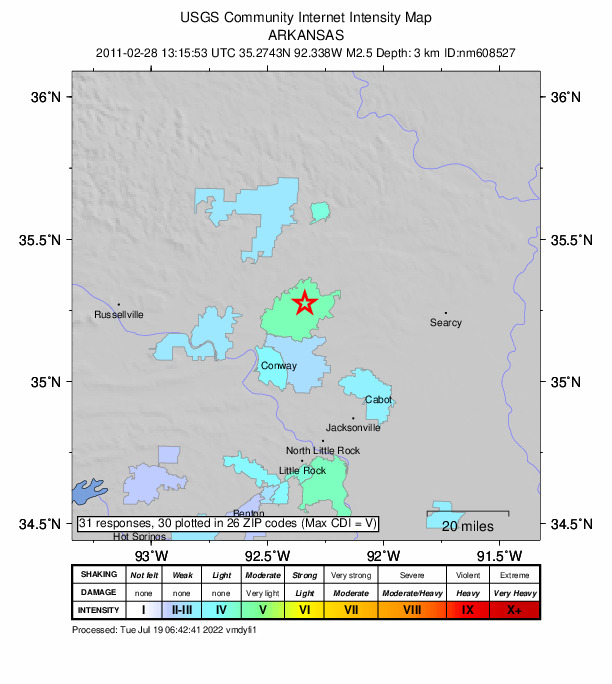 Did You Feel It? map: shaking reported by the public